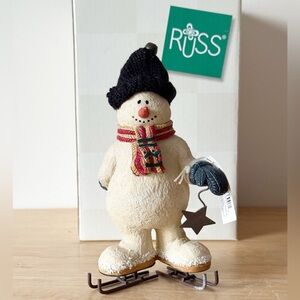 Russ Berrie Sno-Day Memories Hand Painted Figure Sno-One Skates Like U Boxed
